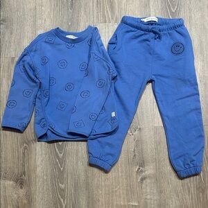 Kids Blue Smiley Sweatshirt and Joggers Set